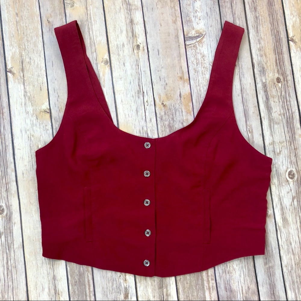NWOT Free People Burgundy Crop Top Size 12